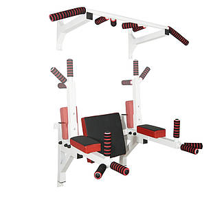 Турнік бруси прес стаціонарний 3 в 1 KZ-561 Спортивні стінки та турніки для дому Білий, фото 2