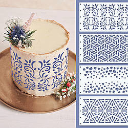 Набір трафаретів для торта 4 шт, бічні 100 мм (440х280) 0,5мм