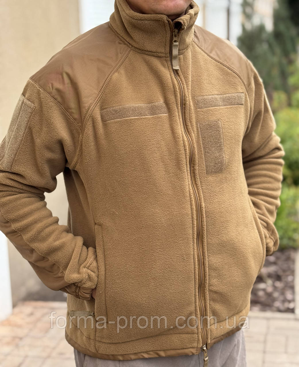 Флісова кофта кольору койот з велкро під шеврони для нгу, фото 1