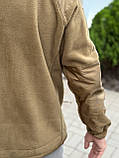 Флісова кофта кольору койот з велкро під шеврони для нгу, фото 4