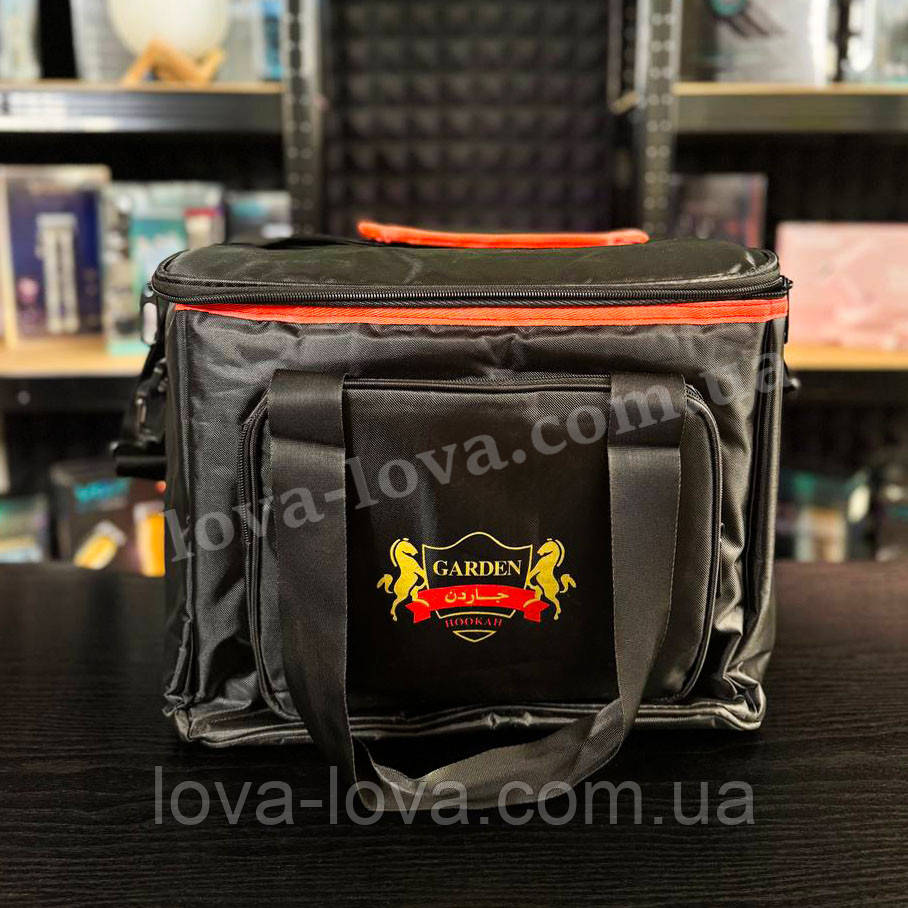 Сумка для кальяну на два відділення Garden з регульованим ремінцем на плече 35 х 26 х 29 см Чорна