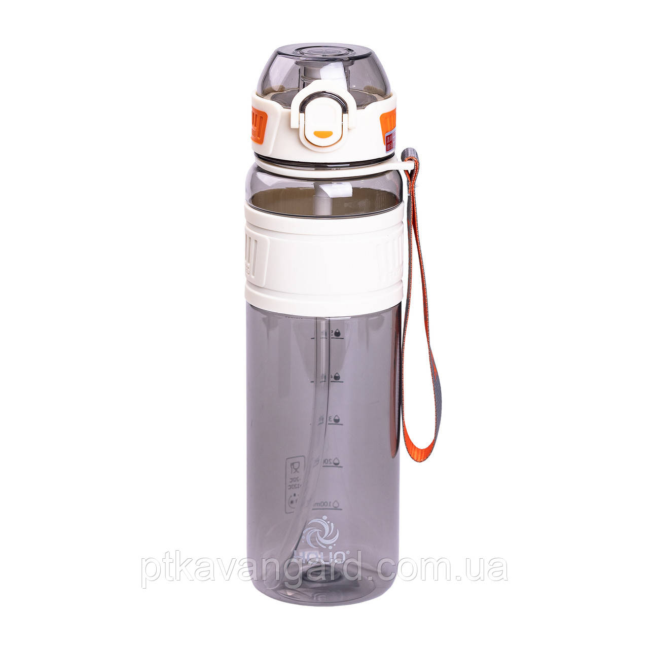 Пляшка для води Houo спортивна 1 літр з фліп кришкою біла HP-14-33W, фото 1