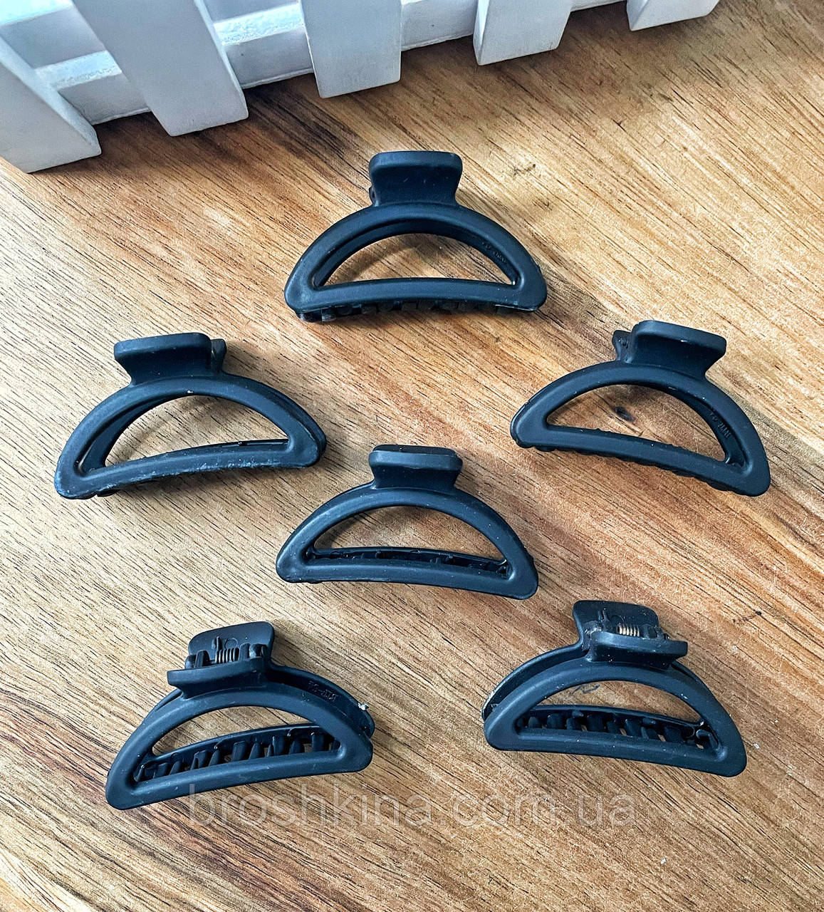 Краби для волосся пластикові оптом 5*2,5 см 12 шт/уп ЧОРНІ, фото 1