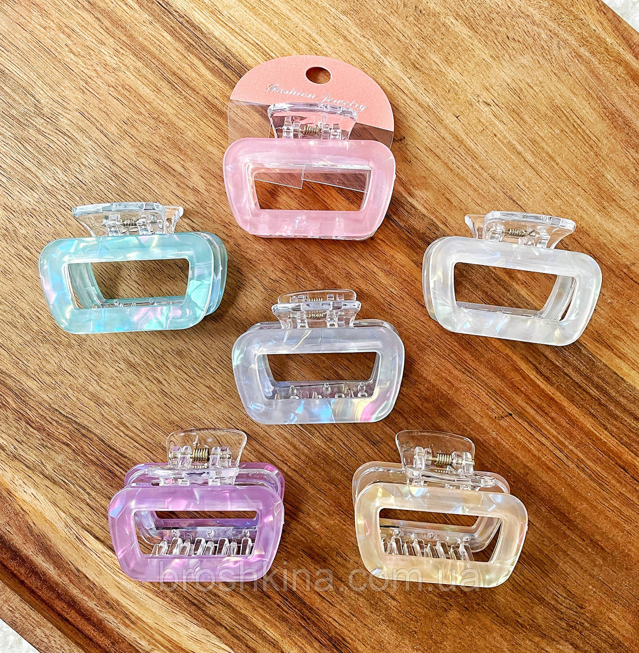 Краби для волосся оптом 5,5*3,5 см 12 шт/уп ФРАНЦУЗЬКИЙ ПЛАСТИК, фото 1