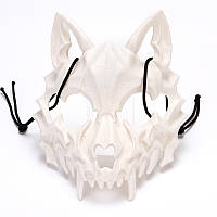 Напівмаска вовка для обличчя білого кольору