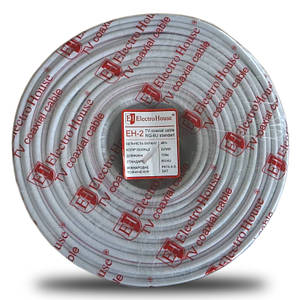 Кабель коаксіальний RG-6U 48% обміднена сталь 1.02 ПВХ, білий, 100 м