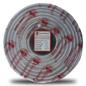 Кабель коаксіальний RG-6U 64% обміднена сталь 1.02 ПВХ, білий, 100 м