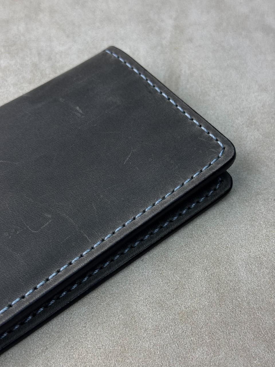 Чоловіче портмоне РУЧНОЇ РОБОТИ з натуральної шкіри Crazy Horse SG014 (сірий), фото 1