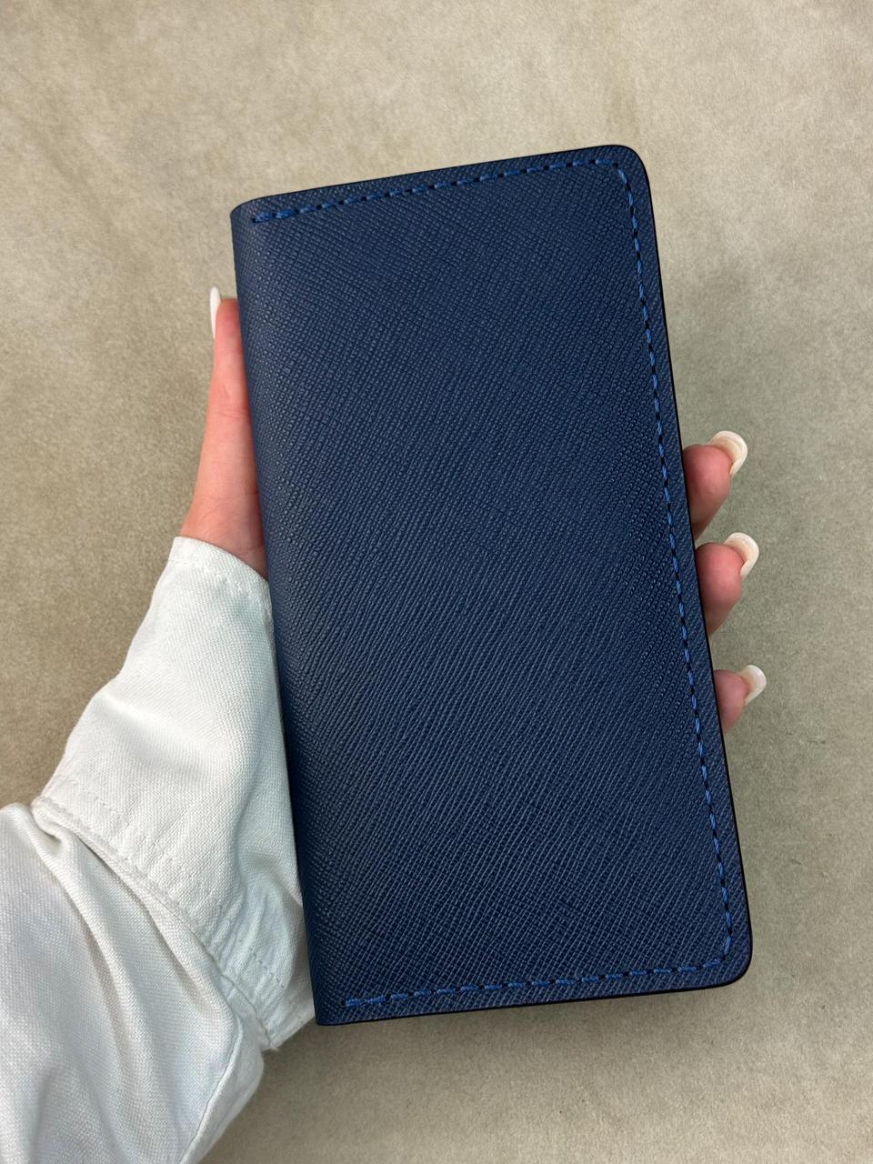 Чоловіче портмоне РУЧНОЇ РОБОТИ з натуральної шкіри SG009 (синій), фото 1