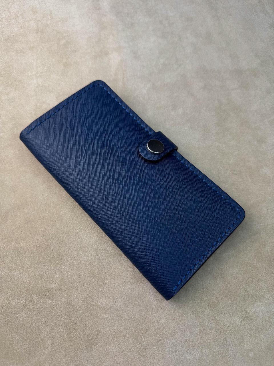 Чоловіче портмоне РУЧНОЇ РОБОТИ з натуральної шкіри SG008 (синій), фото 1