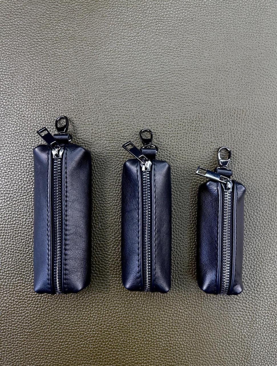 Ключниця з натуральної гладкої шкіри MINI (чорна), фото 1