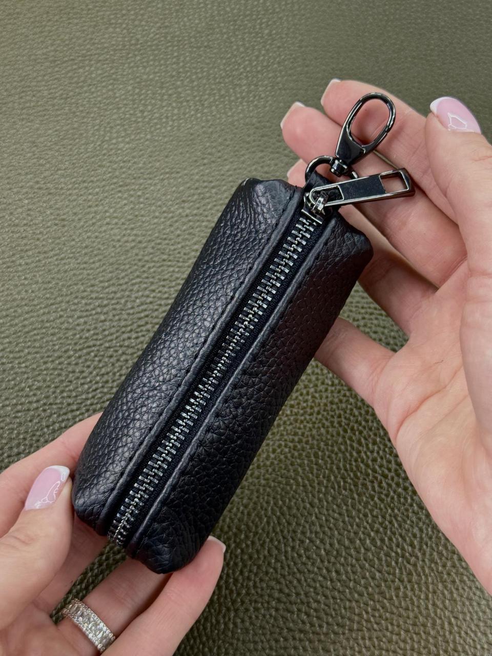 Ключниця з натуральної зернистої шкіри NORMAL (чорна), фото 1