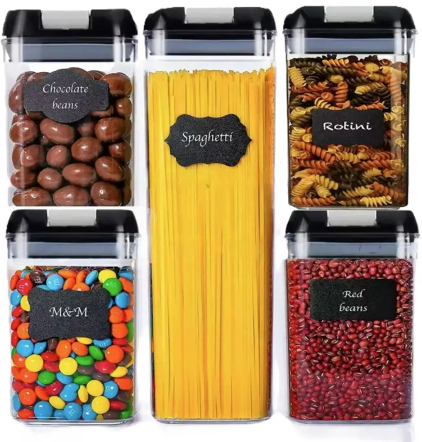 Контейнери для зберігання круп Edenberg EB-18472 — набір 5 ємностей (500/800/1200/1900 мл) з герметичними кришками, фото 1