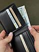 Чоловічий гаманець-біфолд РУЧНОЇ РОБОТИ з натуральної шкіри SG003 (чорний), фото 3