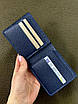 Чоловічий гаманець-біфолд РУЧНОЇ РОБОТИ з натуральної шкіри SG002 (синій), фото 3