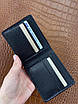 Чоловічий гаманець-біфолд РУЧНОЇ РОБОТИ з натуральної шкіри SG001 (чорний), фото 5