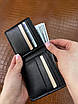 Чоловічий гаманець-біфолд РУЧНОЇ РОБОТИ з натуральної шкіри SG001 (чорний), фото 6
