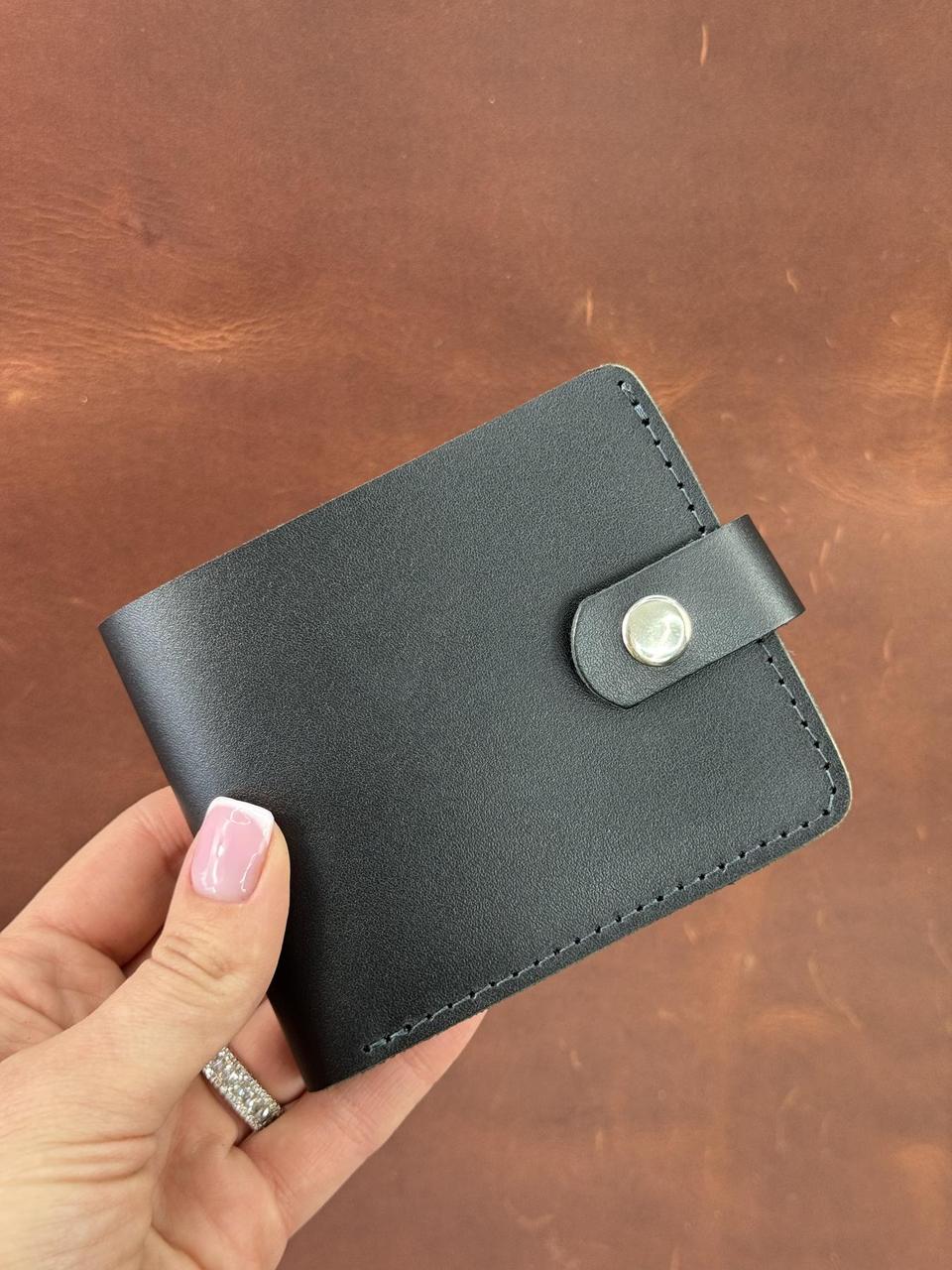 Класичний гаманець із натуральної шкіри SD009 (чорний), фото 1