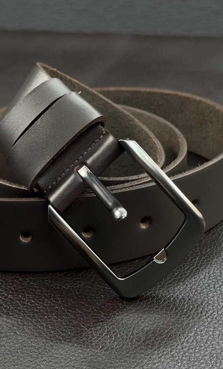 Ремінь чоловічій з натуральної шкіри SBR002 (коричневий), фото 1