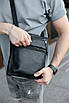 Сумка-мессенджер із натуральної шкіри, сумка через плече чоловіча SKILL Bizz (чорна), фото 4