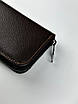 Шкіряний клатч-гаманець із натуральної зернистої шкіри SV003 (коричневий), фото 3