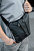 Сумка-слінг із натуральної шкіри, сумка через плече чоловіча SL026 (чорна), фото 3