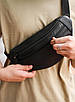 Чоловіча бананка, шкіряна сумка на пояс SL001 (чорна), фото 8