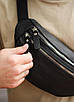Чоловіча сумка на пояс, бананка с натуральної шкіри SL002 (чорна), фото 6