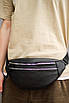 Чоловіча сумка на пояс, бананка с натуральної шкіри SL002 (чорна), фото 7