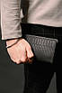 Чоловіче портмоне із натуральної шкіри тиснення пітон SR007 (чорне), фото 2