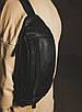 Шкіряна чоловіча бананка, поясна сумка SL003 (чорна), фото 8