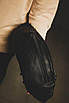 Шкіряна чоловіча бананка, поясна сумка SL003 (чорна), фото 9