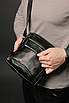 Сумка-мессенджер із натуральної гладкої шкіри ST001 (чорна), фото 3