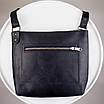 Сумка-месенджер з натуральної шкіри Crazy Horse, через плече (чорний), фото 2