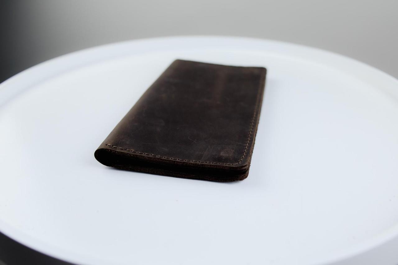 Чоловіче портмоне із натуральної шкіри Crazy Horse SH005 (темно-коричневе), фото 1