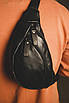 Чоловіча сумка-бананка на пояс з натуральної шкіри SL018 (чорна), фото 2