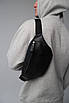 Чоловіча сумка-бананка чорна, сумка на пояс SL011 (чорна), фото 6