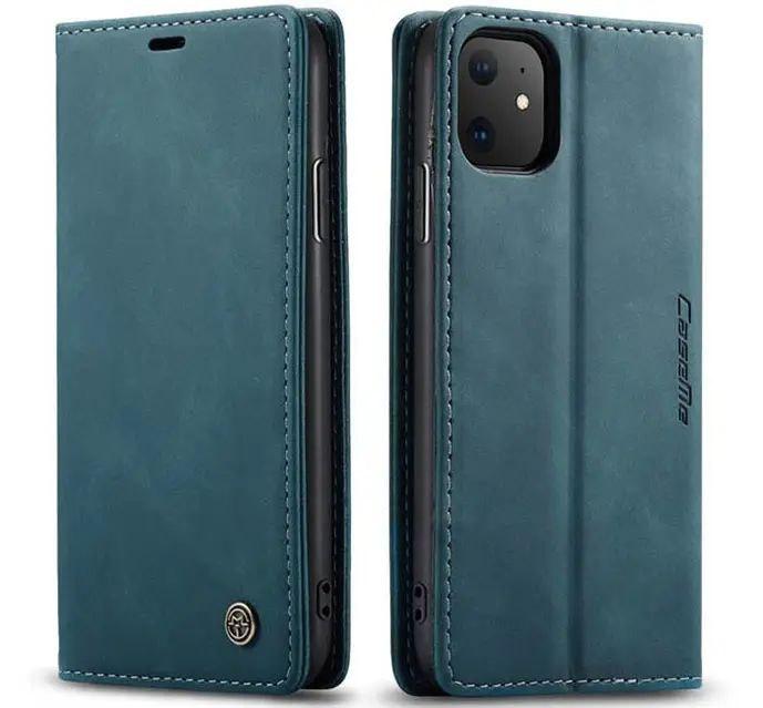 Чохол книжка Caseme з магнітом для iPhone 11 зелений гаманець
