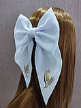 Бант білий шкільний з колосками Бантик в школу перше вересня Шкільні бантики Школьный бант школьная форма, фото 2
