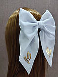 Бант білий шкільний з колосками Бантик в школу перше вересня Шкільні бантики Школьный бант школьная форма, фото 6
