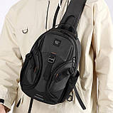 Чоловіча сумка слінг через плече чорного кольору стильна (2021411), фото 2