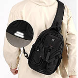 Чоловіча сумка слінг через плече чорного кольору стильна (2021411), фото 5