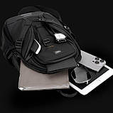 Чоловіча сумка слінг через плече чорного кольору стильна (2021411), фото 6