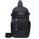 Чоловіча сумка-слінг через плече чорна (2020023), фото 5