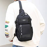 Чоловіча сумка-слінг через плече чорна (2020023), фото 2