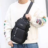 Чоловіча сумка-слінг через плече чорна (2020023), фото 4
