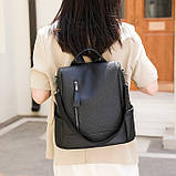 Жіночий рюкзак міський із шкірзамінника чорний (2067093), фото 6