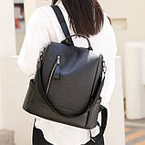 Жіночий рюкзак міський із шкірзамінника чорний (2067093), фото 7