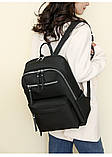 Жіночий міський рюкзак нейлоновий сучасний чорний (205032), фото 3