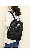 Жіночий міський рюкзак нейлоновий сучасний чорний (205032), фото 7